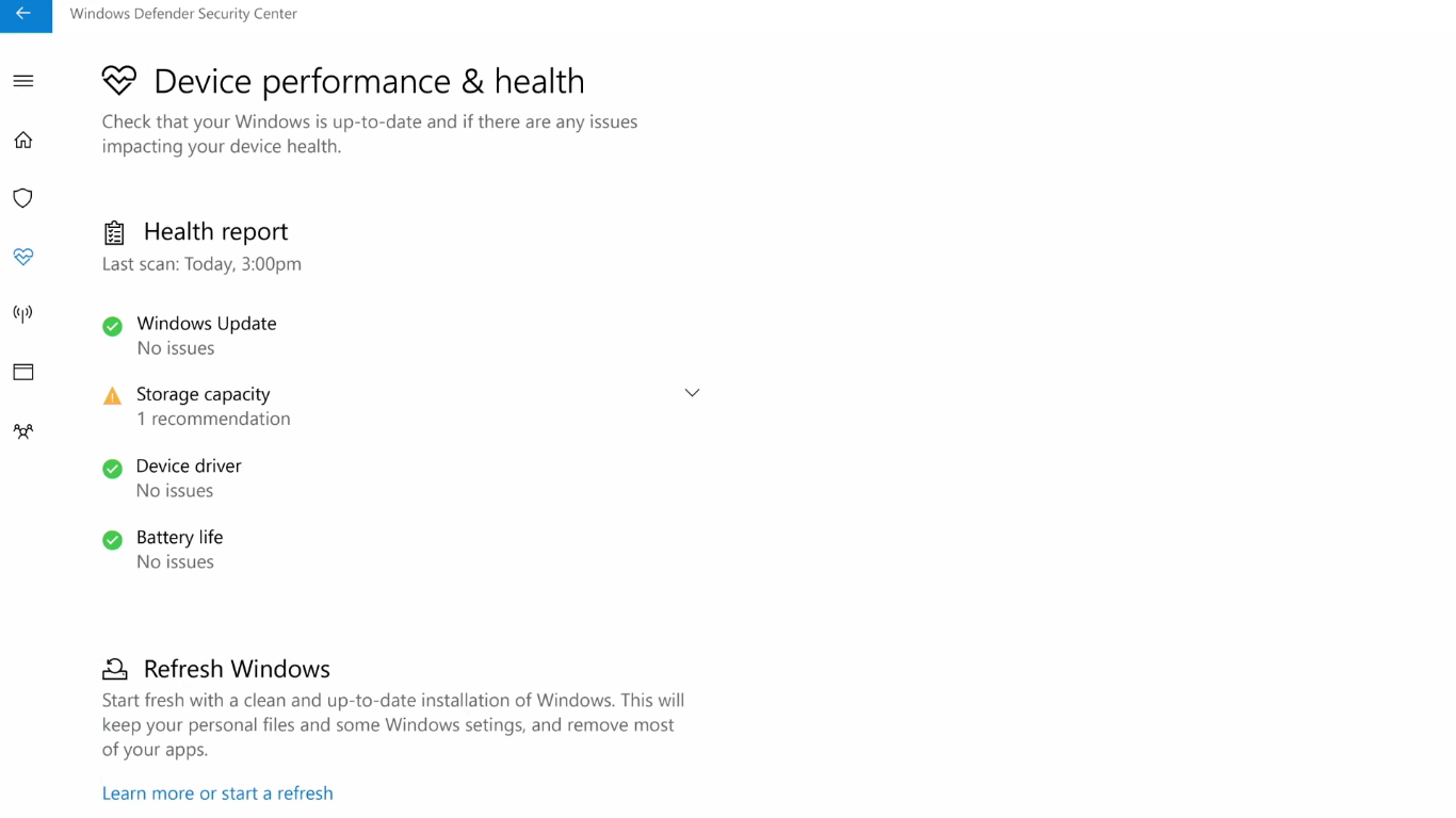Device performance & health